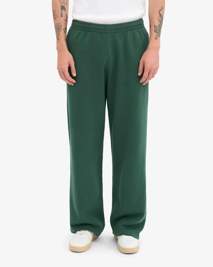 Pantalones de chándal orgánicos de corte recto - Verde esmeralda