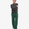 Pantalones de chándal orgánicos de corte recto - Verde esmeralda