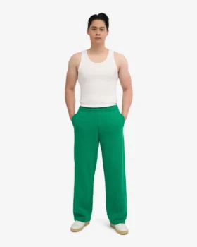 Pantalones de chándal orgánicos de corte recto – Verde Kelly