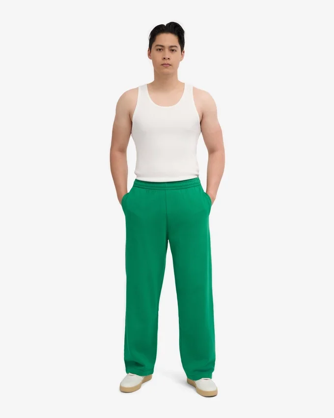 Pantalones de chándal orgánicos de corte recto - Verde Kelly