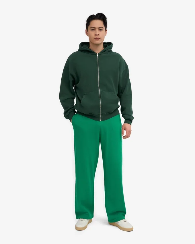 Pantalones de chándal orgánicos de corte recto - Verde Kelly