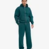 Pantalones de chándal orgánicos de corte recto - Verde océano