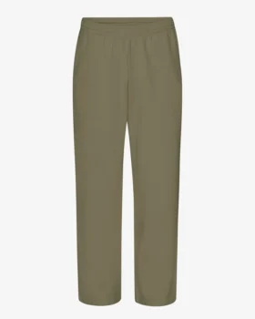 Pantalones de chándal orgánicos de corte recto - Verde oliva polvoriento