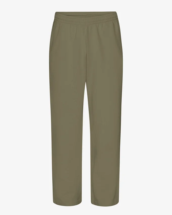 Pantalones de chándal orgánicos de corte recto - Verde oliva polvoriento