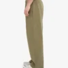 Pantalones de chándal orgánicos de corte recto - Verde oliva polvoriento