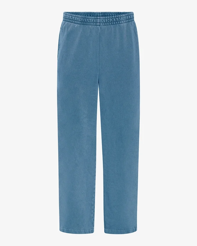 Pantalones de chándal orgánicos de pierna recta - Índigo descolorido