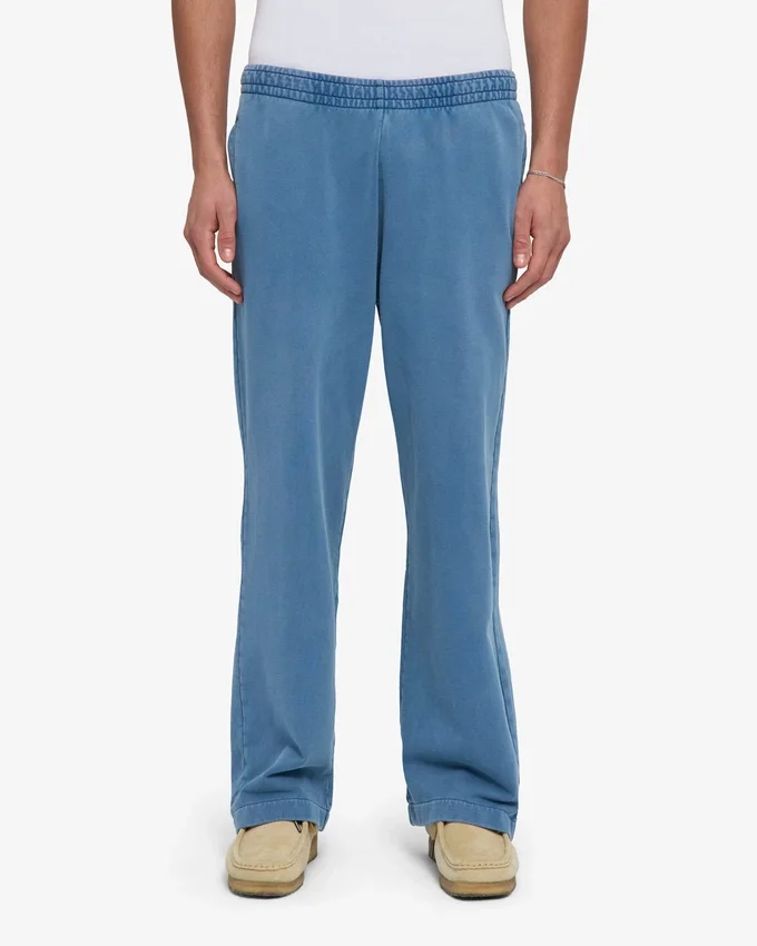 Pantalones de chándal orgánicos de pierna recta - Índigo descolorido