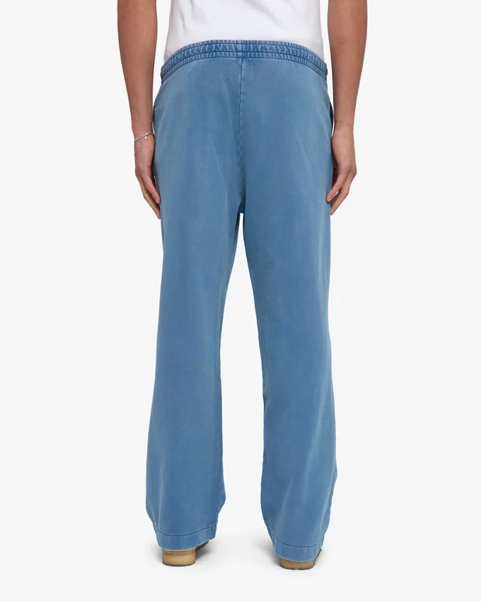 Pantalones de chándal orgánicos de pierna recta - Índigo descolorido