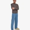Pantalones de chándal orgánicos de pierna recta - Índigo descolorido