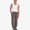 Pantalones de chándal orgánicos holgados - Barro descolorido