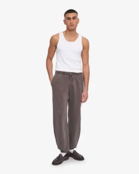Pantalones de chándal orgánicos holgados – Barro descolorido