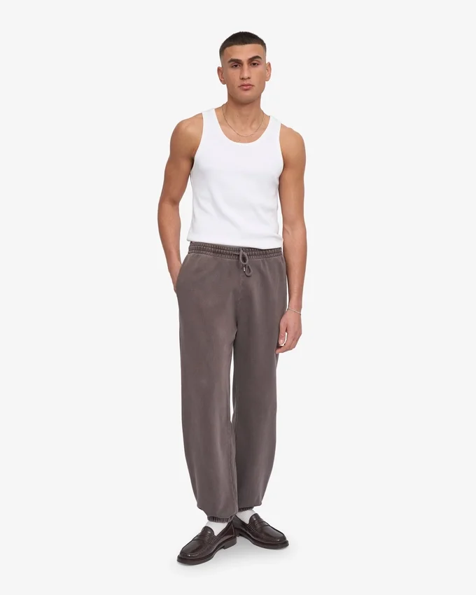 Pantalones de chándal orgánicos holgados - Barro descolorido