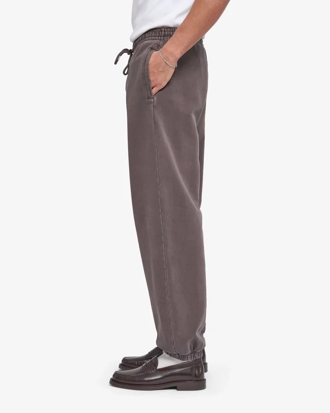 Pantalones de chándal orgánicos holgados - Barro descolorido