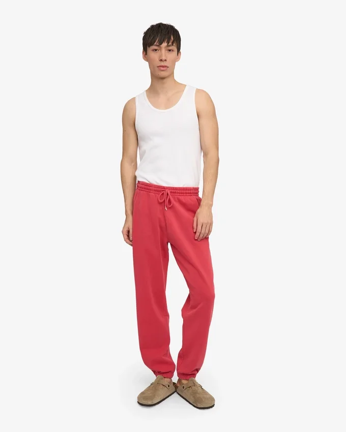 Pantalones de chándal orgánicos - Rojo descolorido