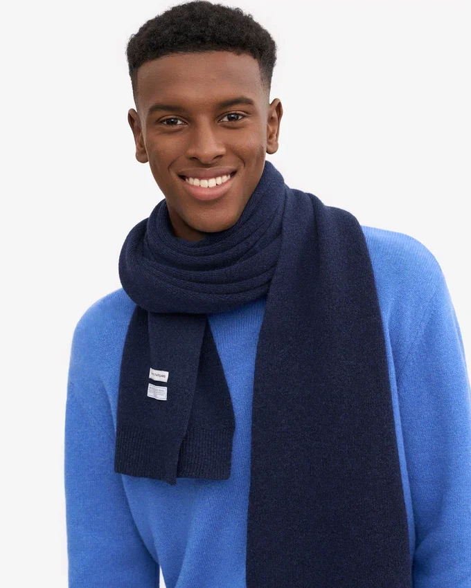 Pañuelo de lana merino - Azul marino
