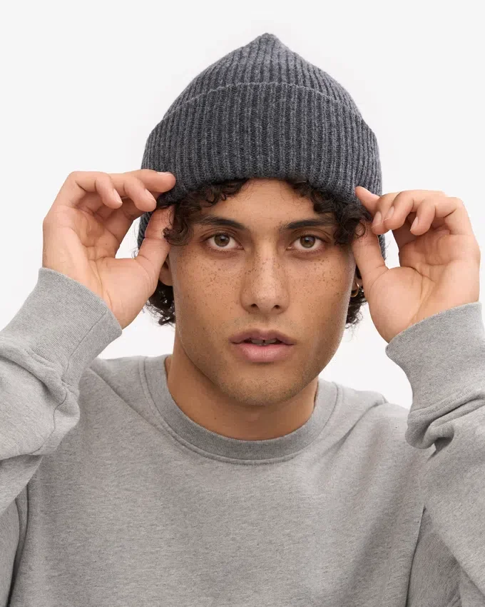 Sombrero de lana merino - Gris lava
