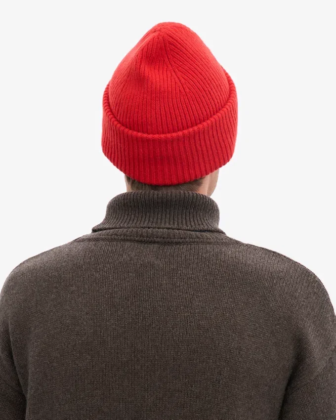 Sombrero de lana merino - Rojo mandarina