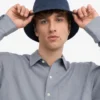 Sombrero de pescador de algodón orgánico - Azul petróleo