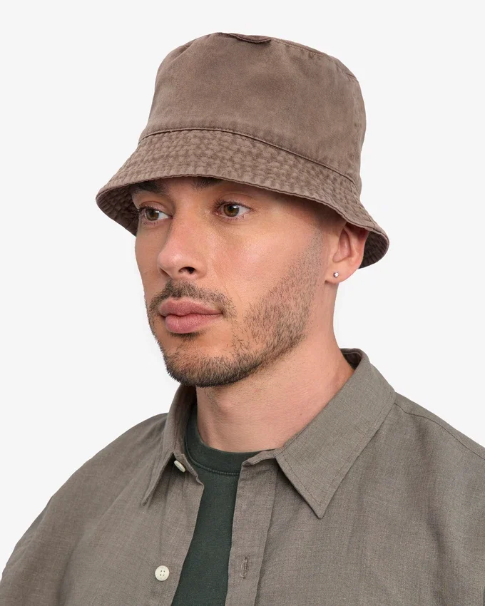 Sombrero de pescador de algodón orgánico - Caqui descolorido