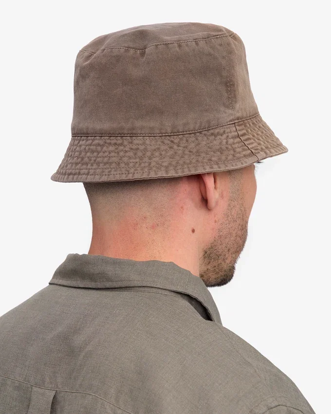 Sombrero de pescador de algodón orgánico - Caqui descolorido