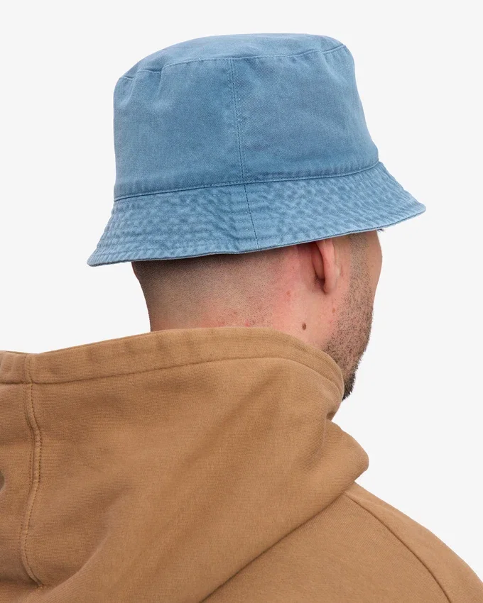 Sombrero de pescador de algodón orgánico - Índigo descolorido