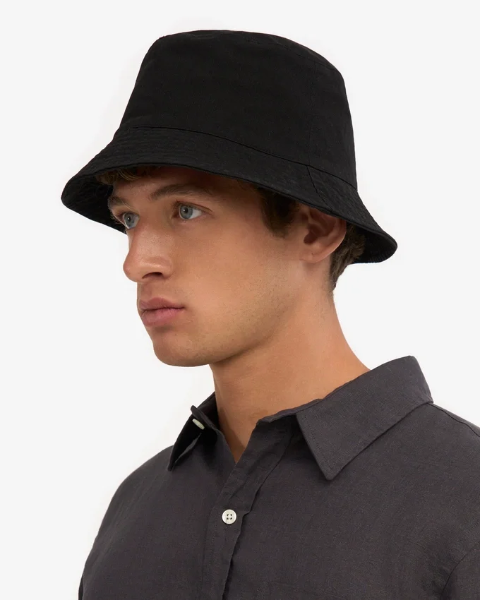 Sombrero de pescador de algodón orgánico - Negro intenso