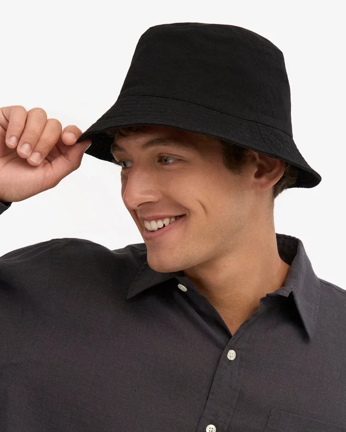 Sombrero de pescador de algodón orgánico - Negro intenso