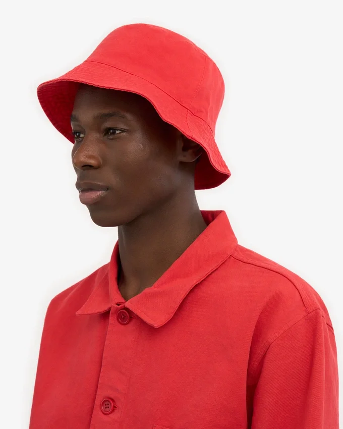 Sombrero de pescador de algodón orgánico - Rojo mandarina