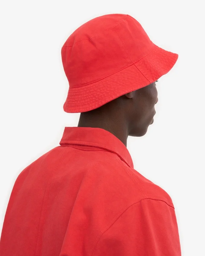 Sombrero de pescador de algodón orgánico - Rojo mandarina