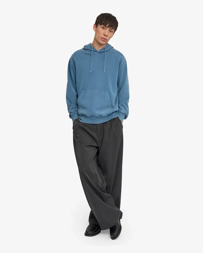 Sudadera con capucha Classic Organic - Índigo descolorido