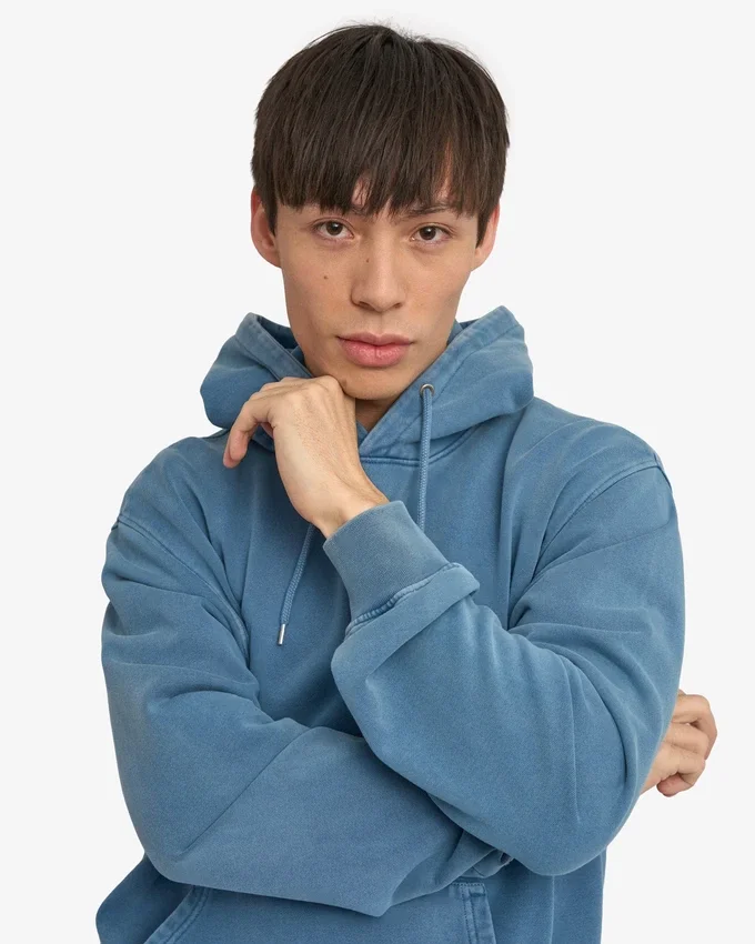 Sudadera con capucha Classic Organic - Índigo descolorido