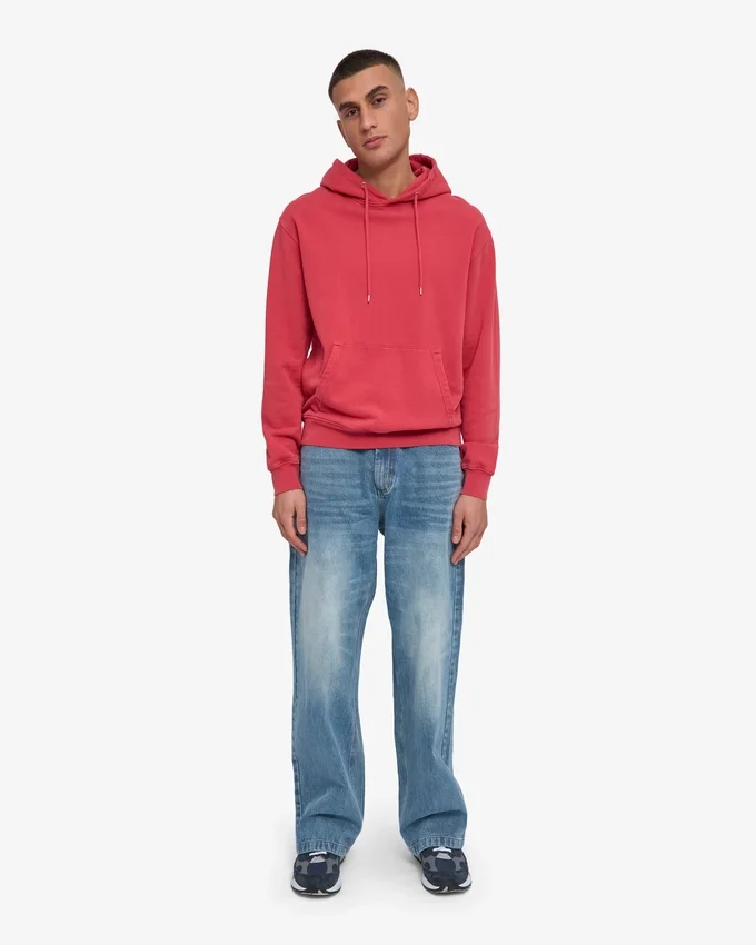 Sudadera con capucha Classic Organic - Rojo descolorido