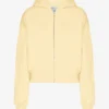 Sudadera con capucha corta orgánica con cremallera - Amarillo suave
