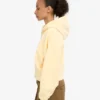 Sudadera con capucha corta orgánica con cremallera - Amarillo suave