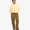 Sudadera con capucha corta orgánica con cremallera - Amarillo suave