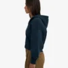 Sudadera con capucha corta orgánica con cremallera - Azul marino