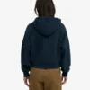 Sudadera con capucha corta orgánica con cremallera - Azul marino
