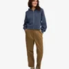 Sudadera con capucha corta orgánica con cremallera - Azul petróleo
