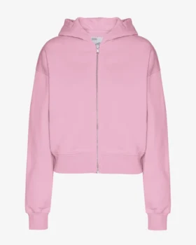 Sudadera con capucha corta orgánica con cremallera - Flor de cerezo