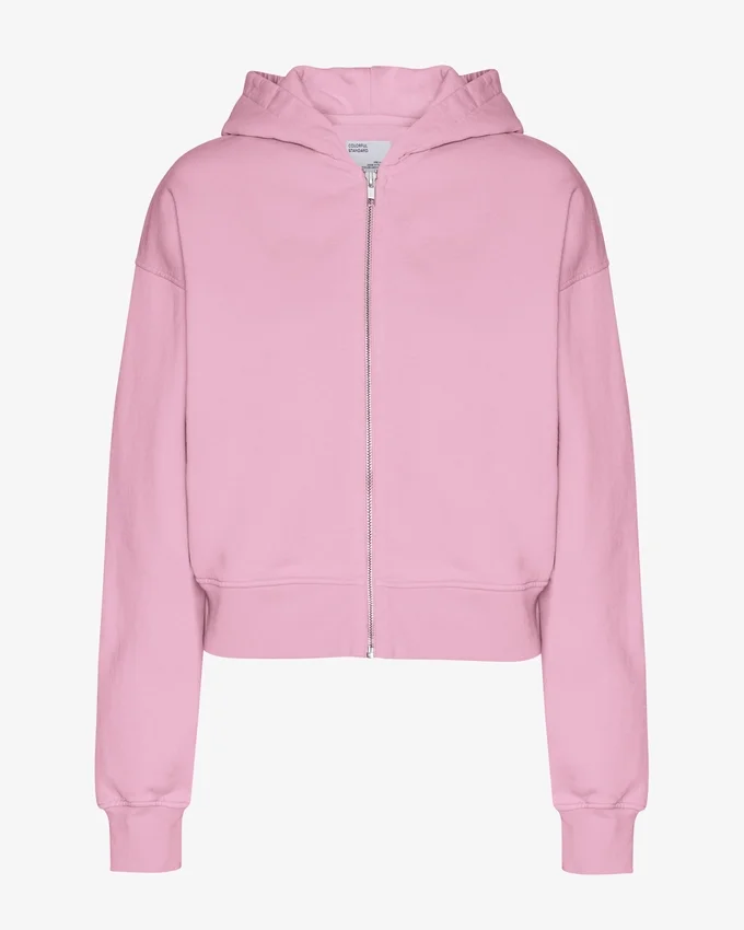 Sudadera con capucha corta orgánica con cremallera - Flor de cerezo