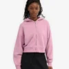Sudadera con capucha corta orgánica con cremallera - Flor de cerezo