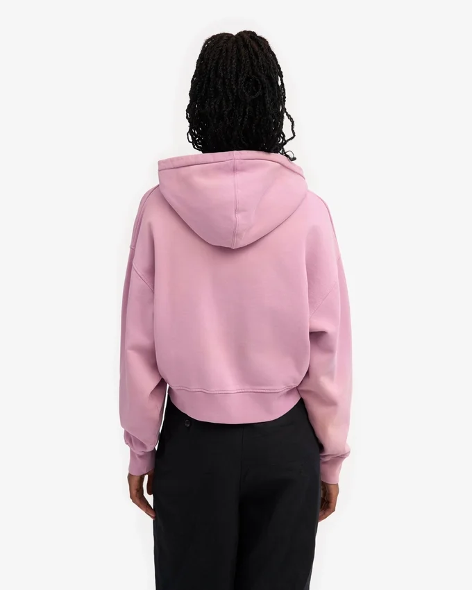 Sudadera con capucha corta orgánica con cremallera - Flor de cerezo