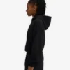 Sudadera con capucha corta orgánica con cremallera - Negro intenso