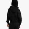 Sudadera con capucha corta orgánica con cremallera - Negro intenso