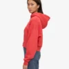 Sudadera con capucha corta orgánica con cremallera - Rojo mandarina