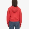 Sudadera con capucha corta orgánica con cremallera - Rojo mandarina