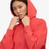 Sudadera con capucha corta orgánica con cremallera - Rojo mandarina