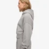 Sudadera con capucha corta y cremallera orgánica - Gris jaspeado