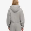 Sudadera con capucha corta y cremallera orgánica - Gris jaspeado