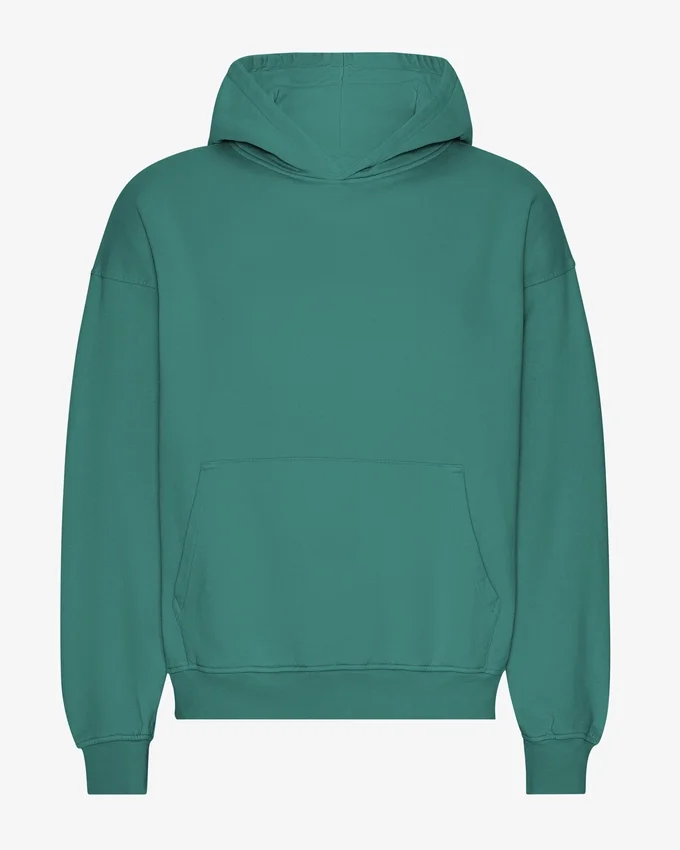 Sudadera con capucha orgánica de corte holgado - Verde pino